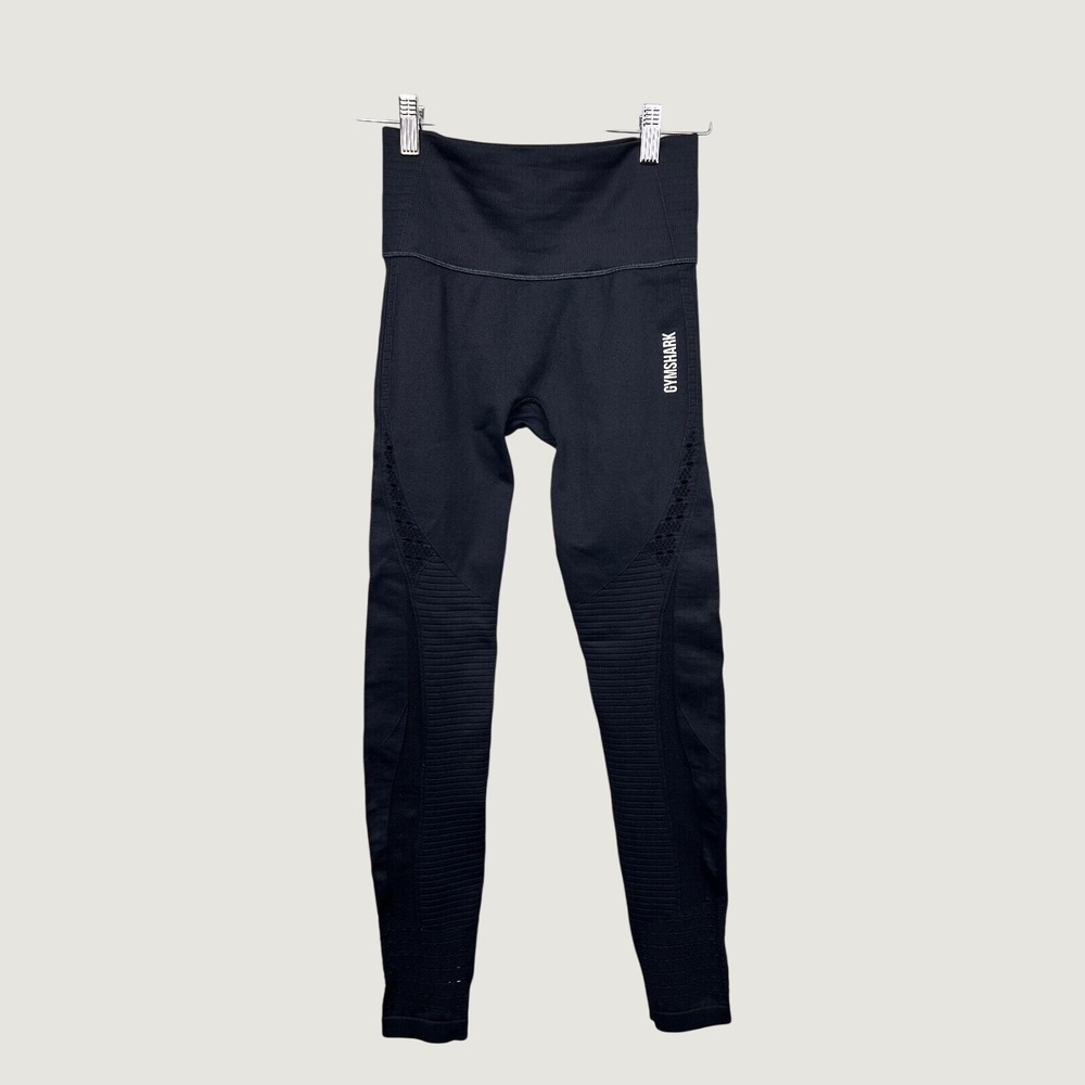 Gymshark Leggings Womens S Black Energy Seamless High Waisted Eyelet GLLG5040